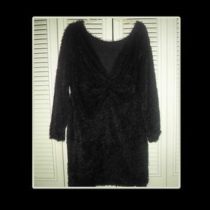 SHEIN CURVE BODYCON CURVY SWEATER DRESS BLACK FUZZY SEXY-WOMENS SIZE 2XL